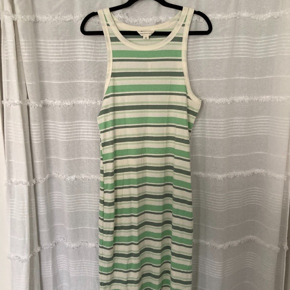 3/$10 SALE Green Striped Maxi Tank Dress NWT - Picture 1 of 3